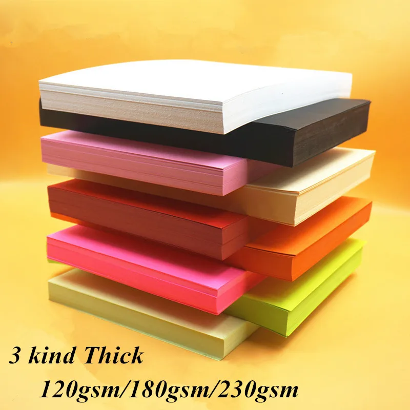 

A4 120g/180g/230g 3 kind Thick Color Kraft Paper Paperboard Cardboard DIY Handmake Scrapbook Craft Origami Paper