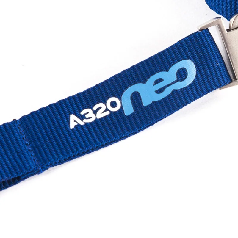 Airbus A320neo Lanyard with Metal Buckle Blue Ribbon Rope Sling for ID Case Holder for Pilot Aviation Lover Airman Flight Crew