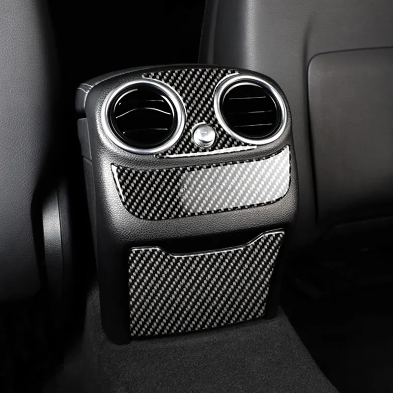 Carbon Fiber Rear Air Outlet Sequins Trim For Mercedes Benz E Class W213 2016-2018 Rear Cigarette Lighter Panel Decoration