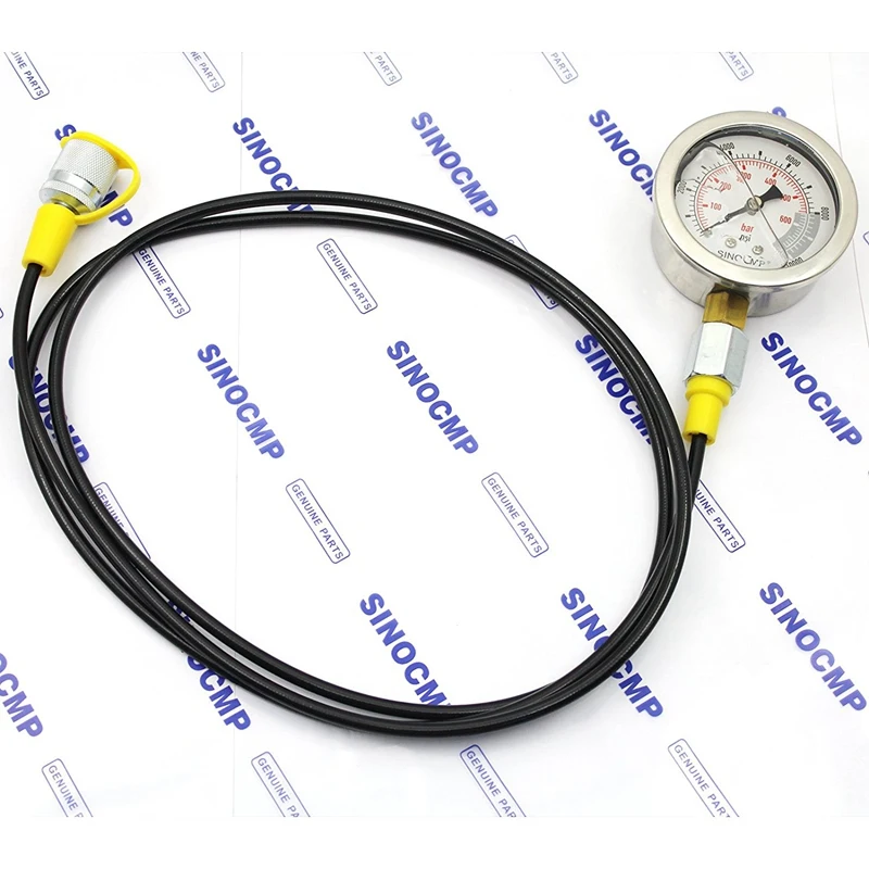 Hydraulic Pressure Gauge Test Kit, Diagnostic Tool, Hydraulic Point Tester Coupling, Gold Aluminum box, 2 year warranty