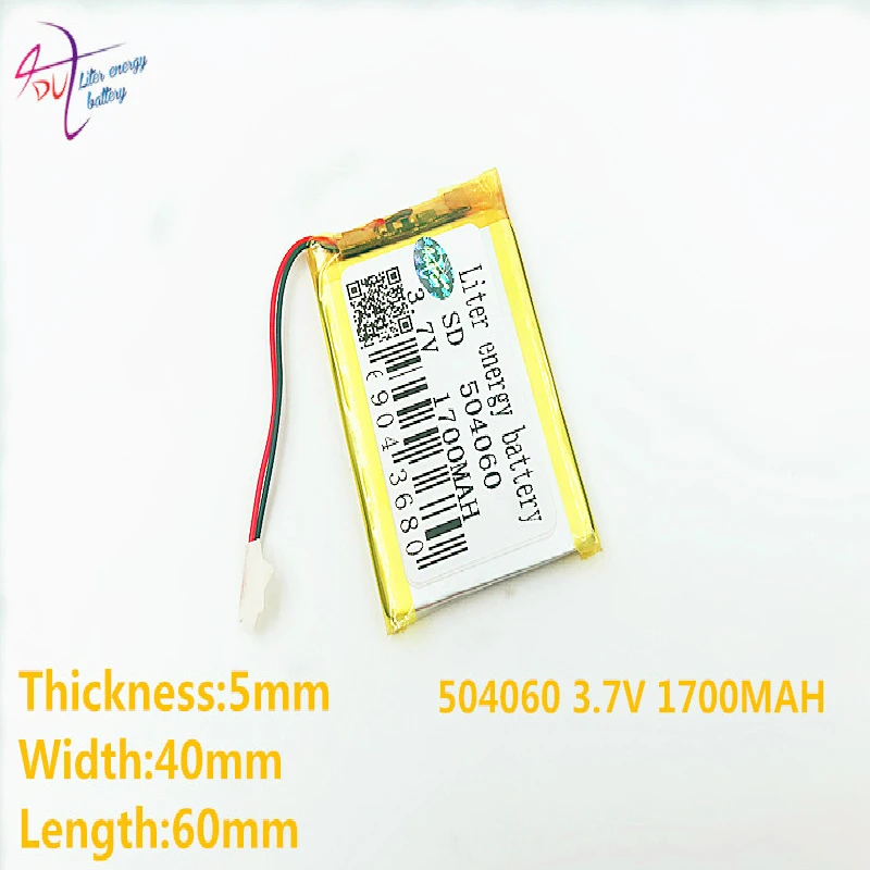 3.7V 1700mAh 504060 054060 Lithium Polymer Li-Po lý Sạc ion tế bào Cho Mp3 MP4 MP5 ĐỊNH VỊ GPS bluetooth di động