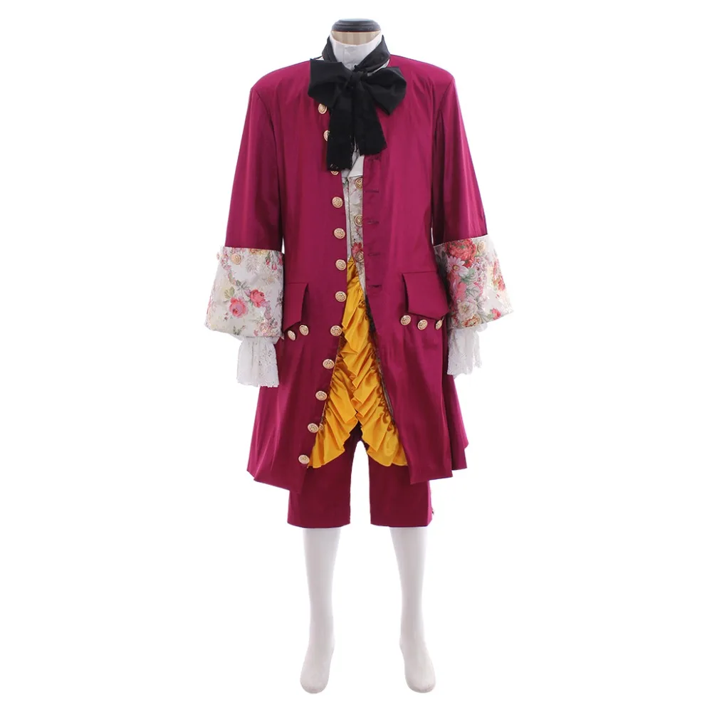 

Cosplaydiy Mens Baroque Suit Adult Medieval Rococo Fancy Purple Baroque Cosplay Suit Wedding Party Suit L320