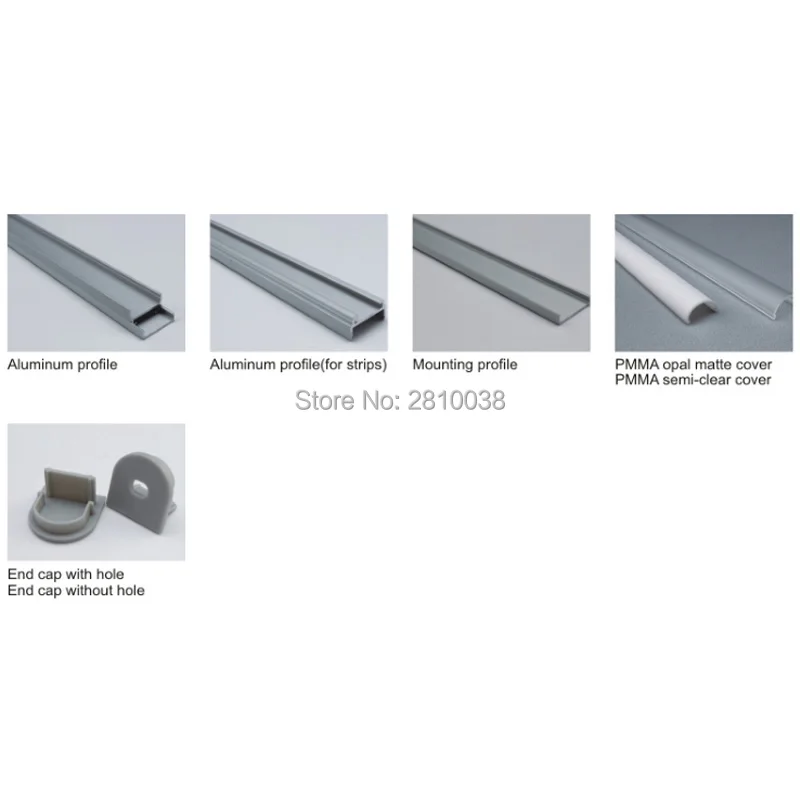 10 Sets/Lot Square type Anodized Silver LED aluminum profile AL6063 Aluminium profile led extrusion profile for hanging lamps