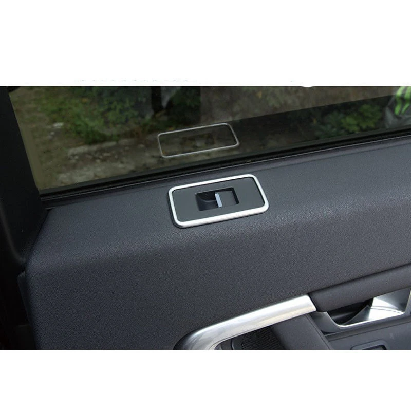 4pcs/Set Silver Car Door Window Switch Cover Trim High Quality ABS Plastic suitable For Land Rover Discovery Sport 2015-2018