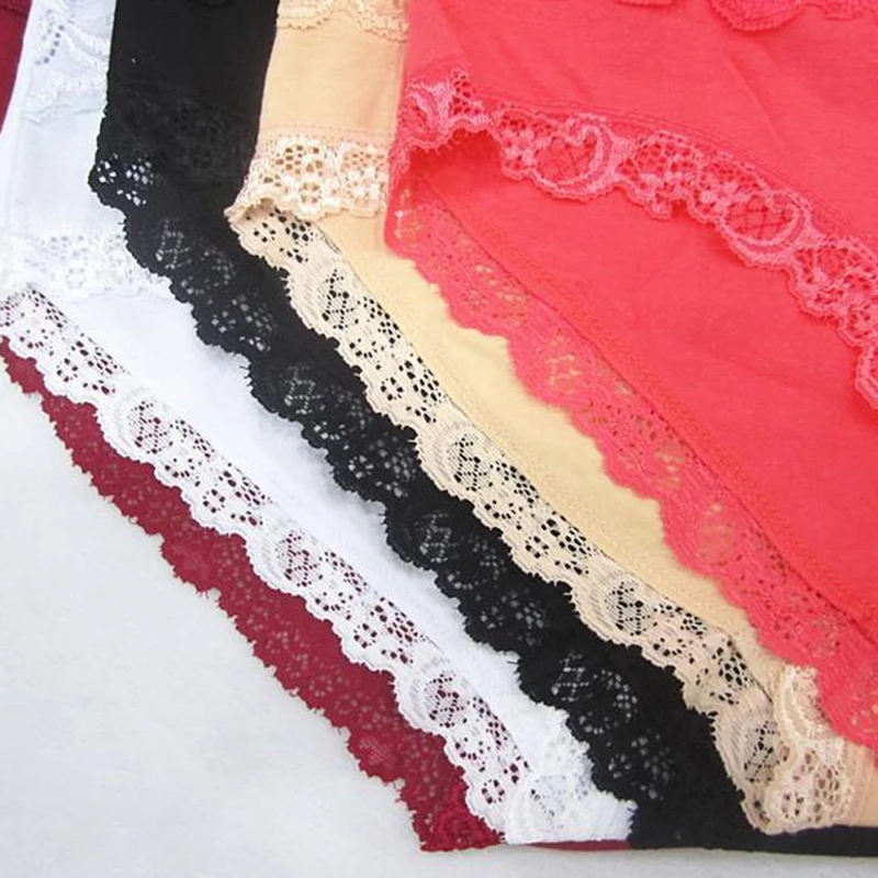 Women\'s Panties Breathable Cotton Underwears Plus Size Big Size Sexy Lace Lingeries Hollow Flowers Knickers Briefs