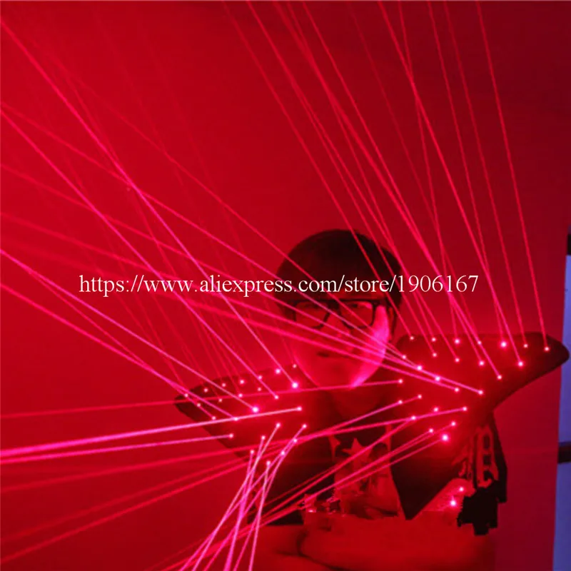 Hot Sale Red Laser Man Luminous Light Up Vest Laserman Dance Costume For Laser Show Party