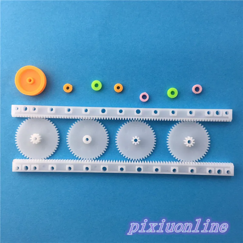 75pcs K014Y Plastic Gear Set DIY Rack Pulley Belt Worm Single Double Gears All The Module for DIY High Quality On Sale