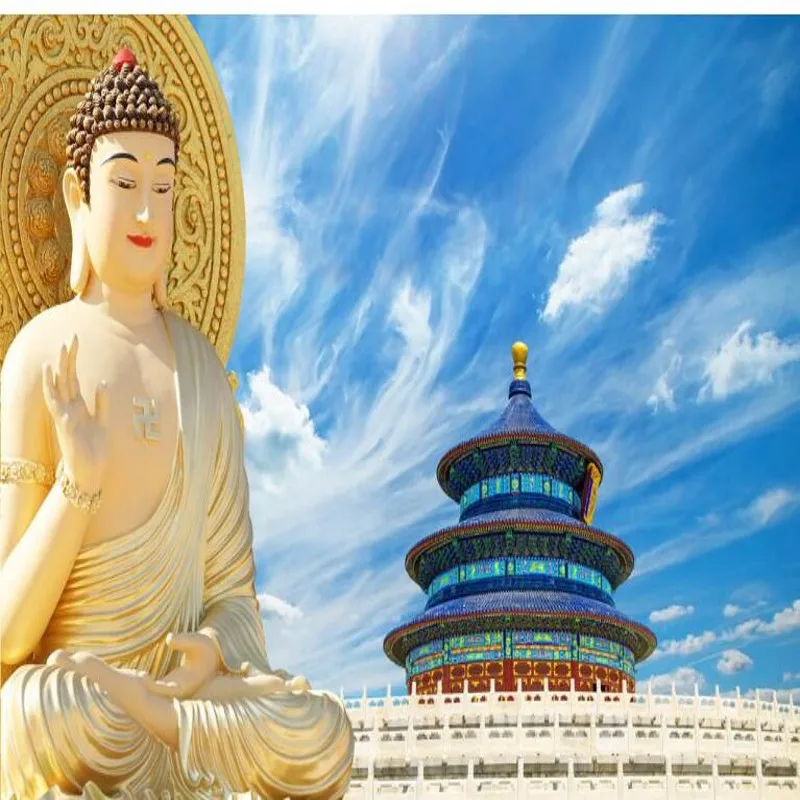 wellyu Custom large - scale murals high - definition Buddha Buddha Temple of the backdrop wall TV wall non - woven wallpaper