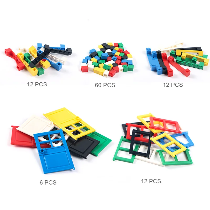 Bloques de construcción de Casa DIY para niños, puerta y ventana para armar juguete de ladrillos, educativo, compatible con Lego, 102 piezas