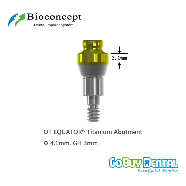 OT EQUATOR Titanium Abutment, D4.1mm, GH 3mm, for Staumann Bone Level RC Implant 134230-1