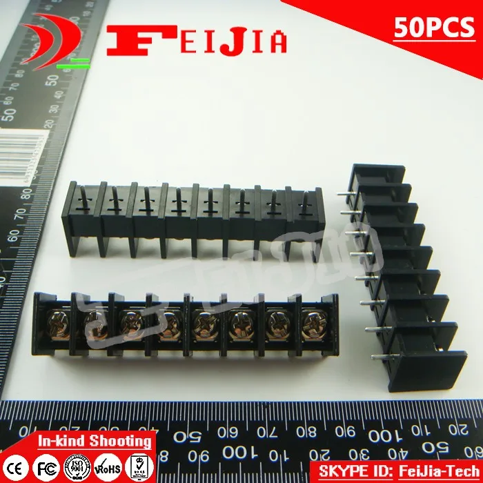 50PCS 45-9.5-8P / 45 9.5mm 8Pin Barrier Terminal Block Screw Terminal Block Pitch 9.5mm Terminal Block Free Shipping