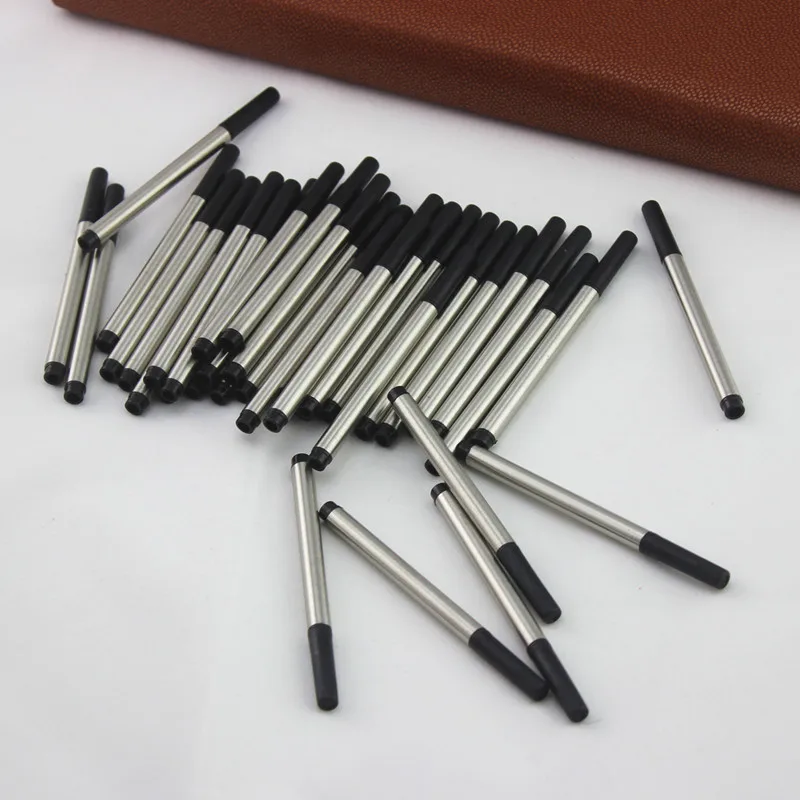 10pcs/provide Mini Crocodile 9cm Rollerball Refill Metal Rod Black Ink 0.5mm Sign Pens Refills School Office Supplies