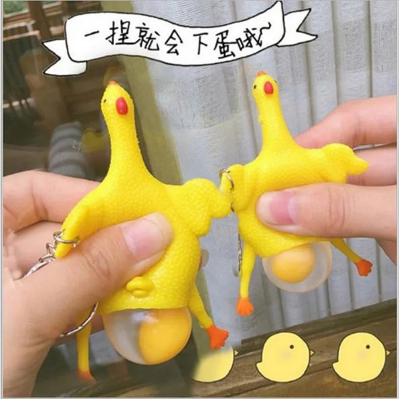 Fun Anti-Stress Toy Laying Egg Hens Chicken Antistress Toys For Boys Shocker Egg Laying Hens Screaming Rubber Chicken Vent Adul