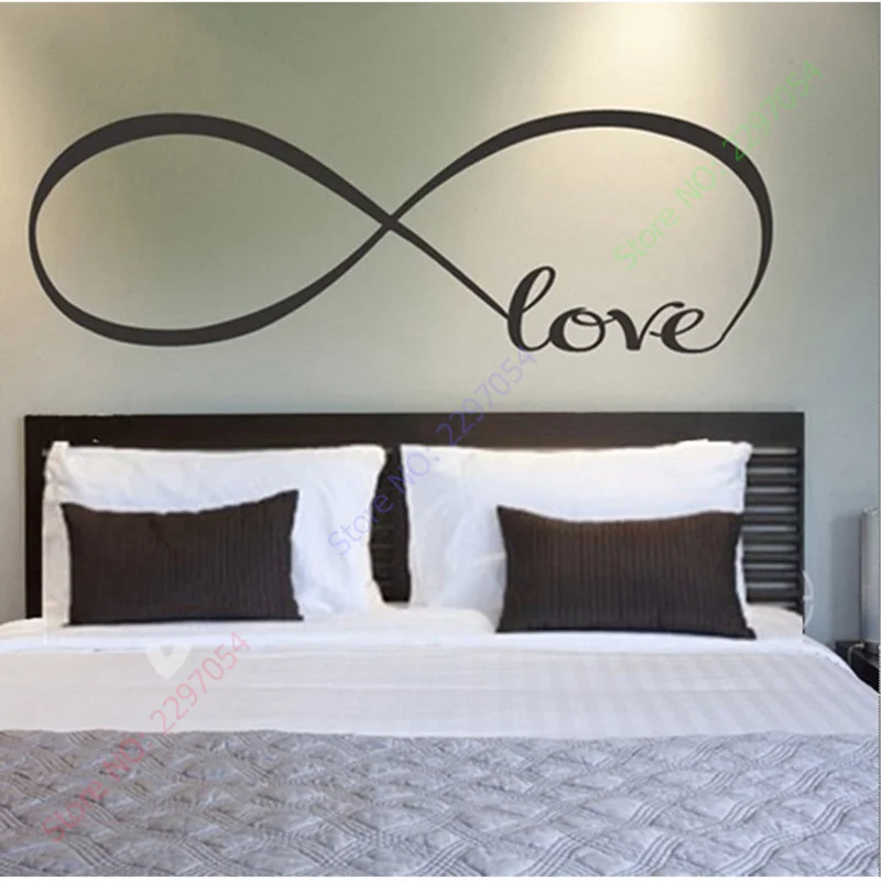 New Personalized Infinity Symbol LOVE Bedroom Wall Decal Quotes Vinyl Wall Stickers Butterflies Vinyl Wall Sticker