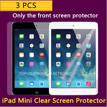 3PCS/ Pack  hd clear front lcd screen protector for apple ipad mini 1 2 3 protetive film carton package & can check online