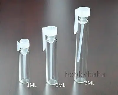 Small Empty Glass Pefume Sample Vial Bottle 1ML/200 pcs