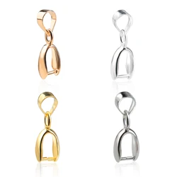 30pcs 4x15mm copper Seeds Buckle Pendants Clasps Hooks Clips Bails Copper Connectors For DIY Handmade Jewelry Making 4 colors