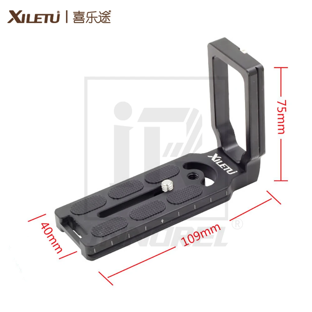 XILETU Aluminium Alloy MPU100 Universal Quick Release L Plate Vertical L Bracket Hand Grip Suitable for Benro SIRUI Fotopro