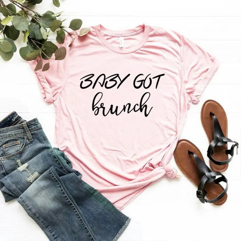 Sugarbaby New Arrival Baby Got Brunch T-shirt Day Drinker Brunch Shirt Funny Drinking t shirts Bachelorette T-shirts Mom Gift