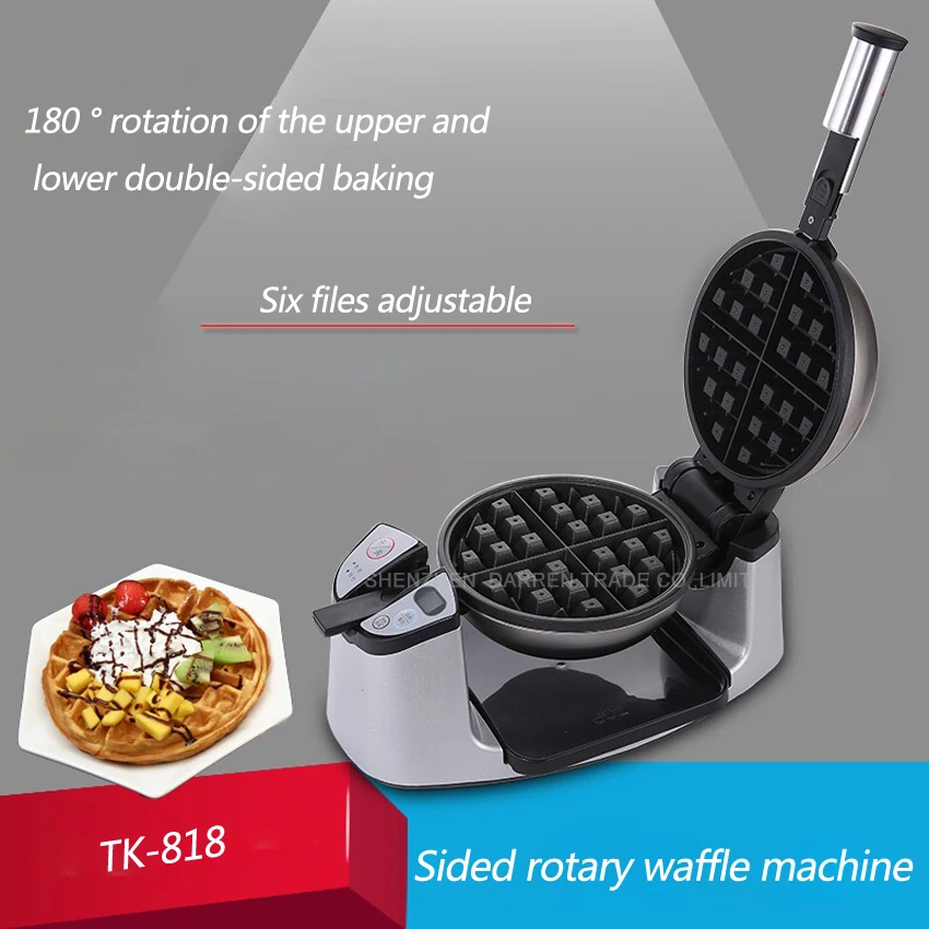 1Pc Non-stick Coating TK-818 Double Side Verwarming Elektrische Roterende Ei Wafelijzer Pannenkoek Maker Wafel Machine