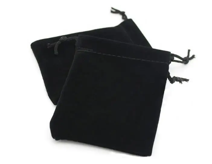 1000pcs 10*12cm black Pure color Velvet Bags woman vintage drawstring bag for Party/Jewelry/Gift diy handmade Pouch Packing Bag