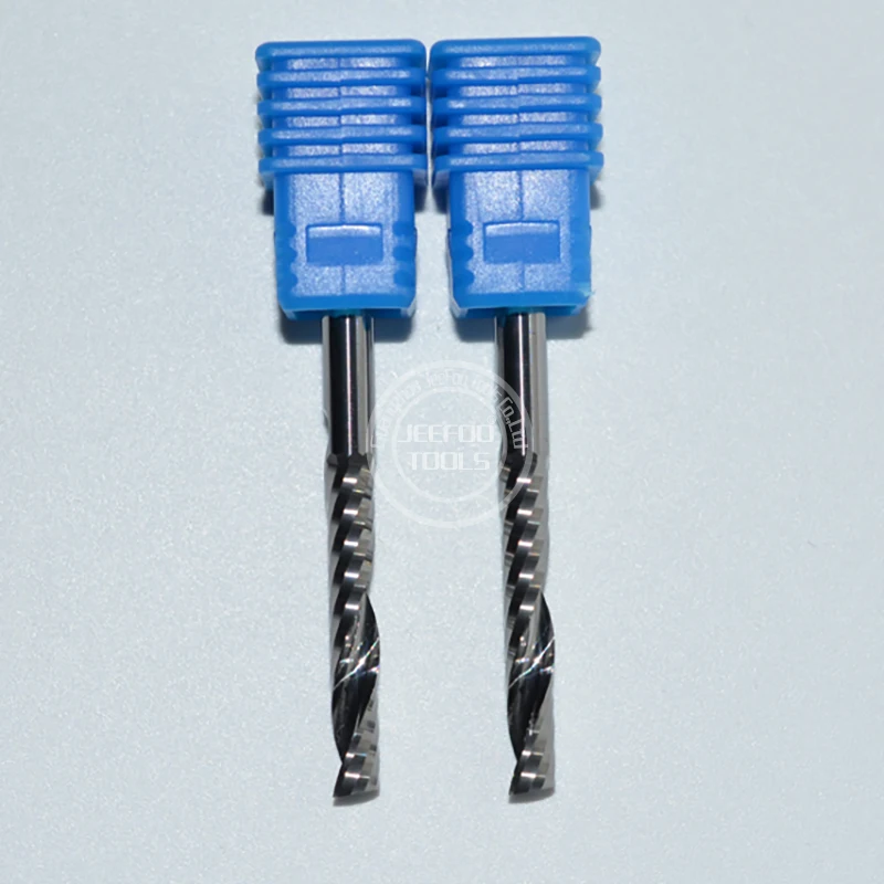 4*25 carboneto sólido única flauta sprial bit com alemanha k55/cnc roteador bits com belo efeito de corte uma série