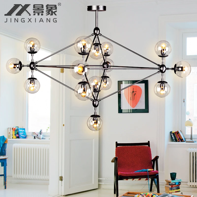 The creative dining room chandelier Beanstalk personalized art glass ball bar retro industrial clothing store LED