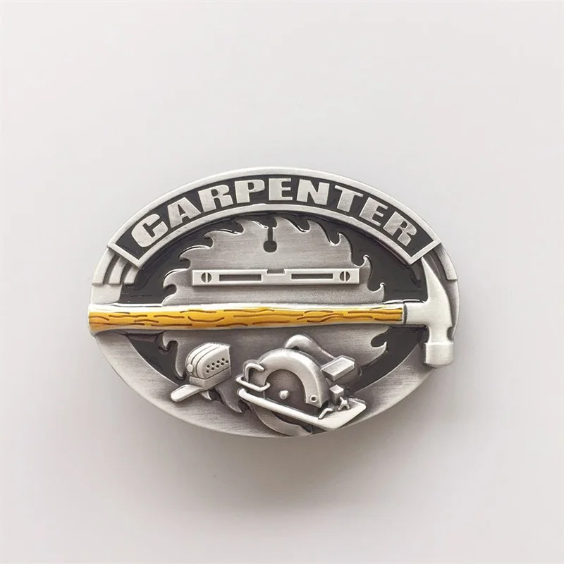 New Vintage Enamel Tradesman Carpenter Hammer Oval Belt Buckle Gurtelschnalle Boucle de ceinture BUCKLE-3D046 also Stock in US