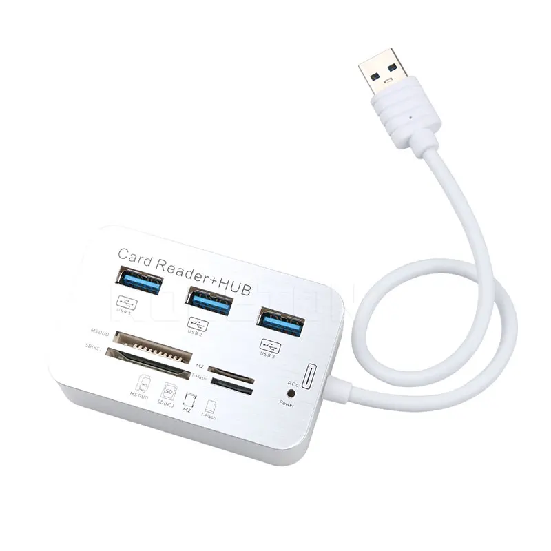 Mini usb hub 3.0 Multi Hub Card Reader COMBO ad alta velocità con lettore di schede MS/SD/M2/TF 3 porte USB Splitter hub cover per Laptop