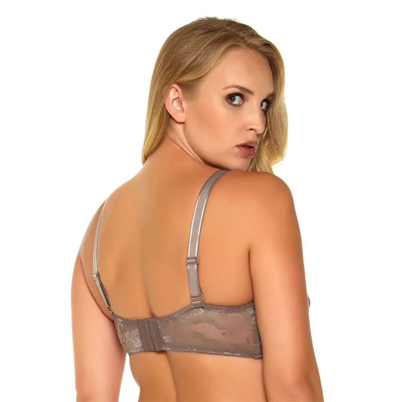 Soutien-gorge à armatures noir et gris pour femmes, soutien-gorge Push-Up, grande taille, Style quotidien, 36 38 40 42 44 D DD DDD E F, 113B, 2019