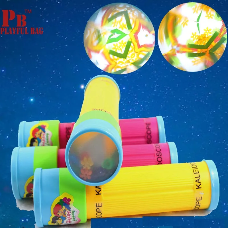 

pb playful bag 2018 New plastic revolving kaleidoscope color world children's birthday gift autistic children's toys