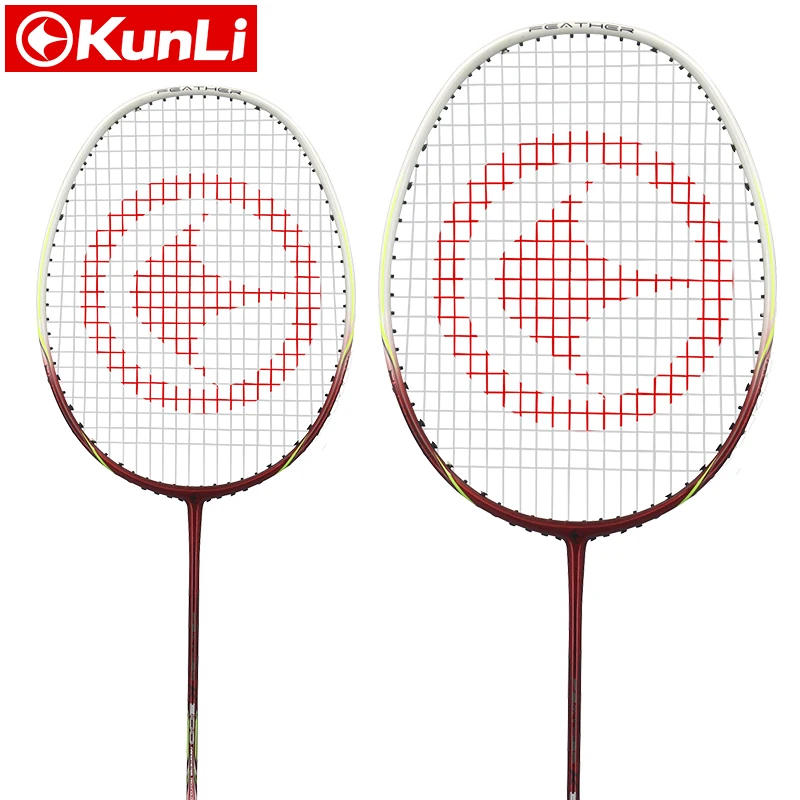 original KUNLI official badminton racket 4U Feather K300 full carbon Ultra light attack racket professional feather racket