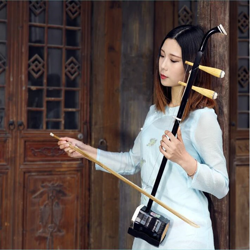 Hot selling Erhu Chinese two strings Violin Fiddle Exclusive Engraved Code With Accessories and Bow suitable For beginner