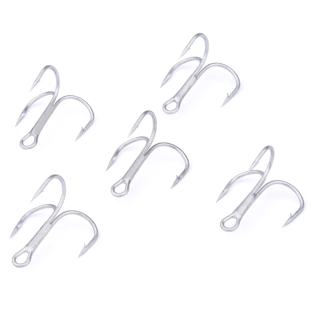 PROBEROS Fishing Hook Treble Hooks 100PCMatte Tin Color Fishing Tackle 12#-3/0# High Carbon Steel Treble Hook