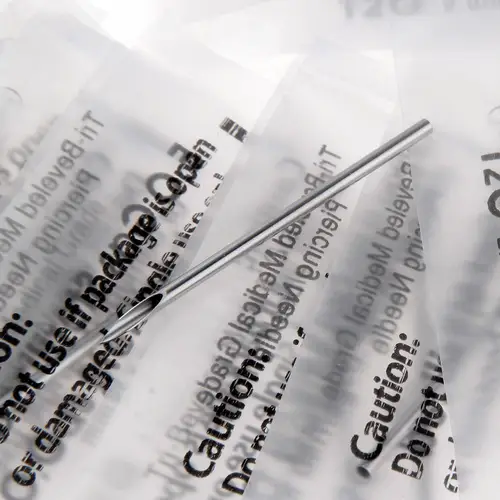 Imagen 2 del producto Aguja de perforación 12G 14G 16G 18G 20G, agujas de punción desechables esterilizadas quirúrgicas para oreja, nariz, ombligo, pezón, labio, herramienta de perforación