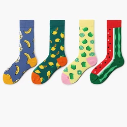 Novelty Autumn New Winter Women Funny Cute Fruits Banana Lemon Watermelon Happy Socks Kawaii Harajuku Cotton Sokken