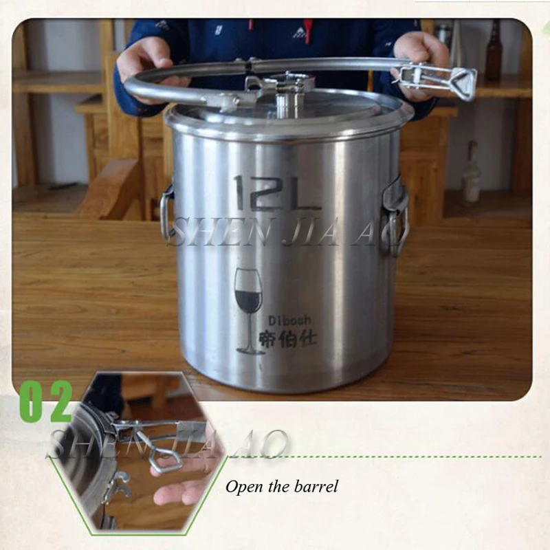 12L Stainless Steel Moonshine Distiller Vol Liqour Maker Brandy Whiskey Vodka Machine Fermentation Tank distiller pot/boilers