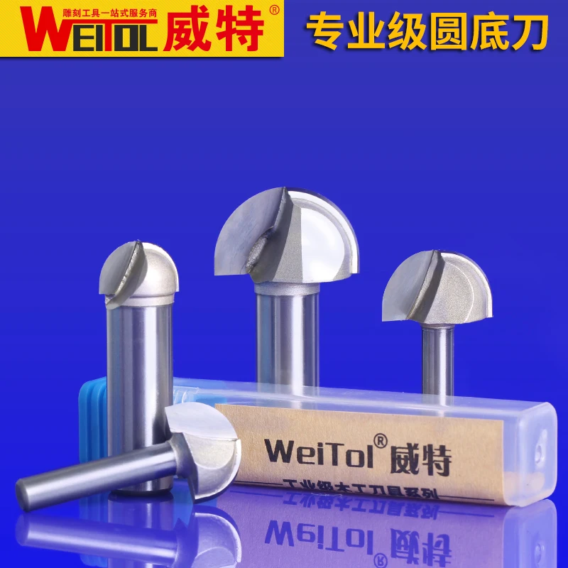 WeiTol-Herramientas de carpintería CNC, mochine de madera, cortador de carburo sólido, broca de fondo redondo profesional, MDF,PVC, herramienta de madera, 12,7mm