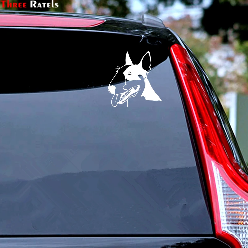 Three Ratels TZ-1895# 15x17.4cm I Love My Bull Terrier Car Sticker Funny Stickers Styling Removable Decal