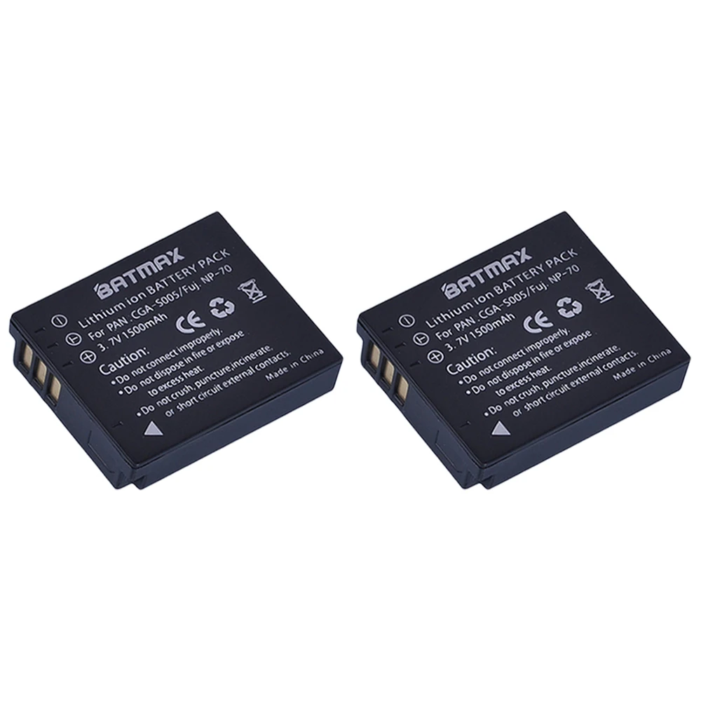 2Pc 1500Mah CGA-S005E S005 DMW-BCC12 Battery + LCD USB Charger for Panasonic Lumix DMC-LX1 LX2 LX3 FX3 FUJI NP-70 DB60