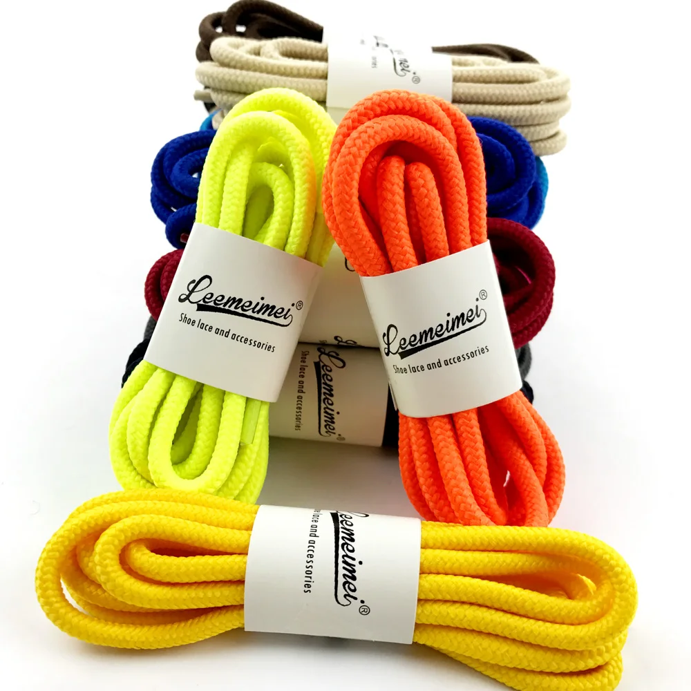 1Pair 20 Colors Top Quality Polyester Solid Classic Round Shoelaces Casual Sports Boots Lace 90cm 120cm 150cm