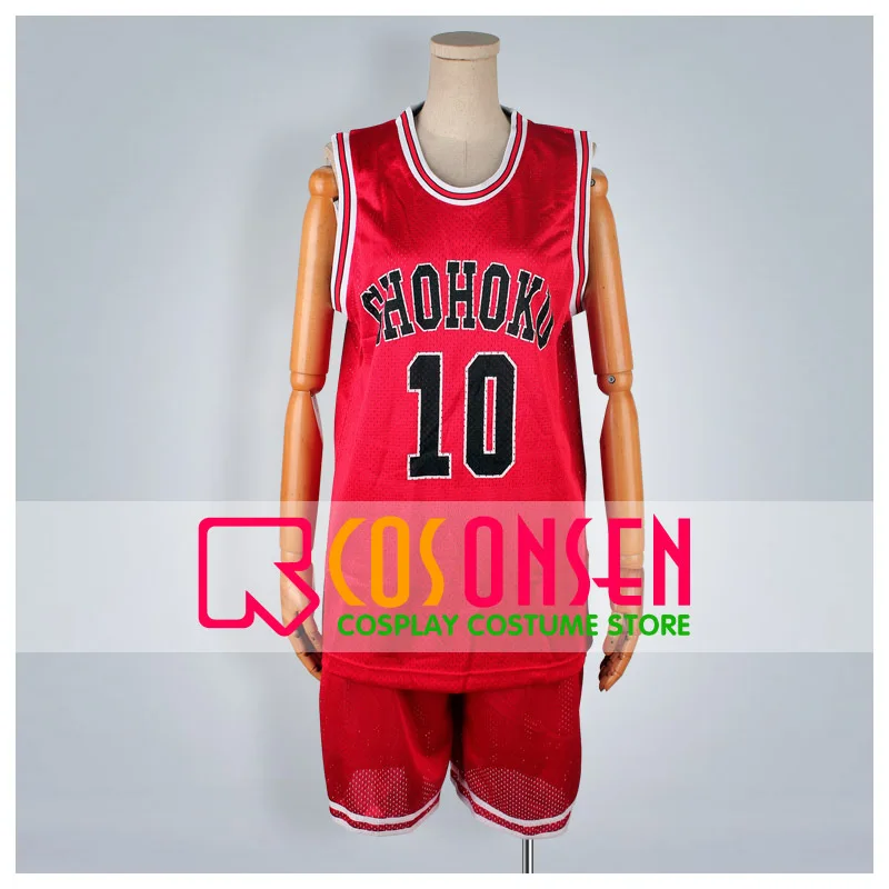 

COSPLAYONSEN Slam Dunk Hanamichi Sakuragi No.10 Sport Uniform Cosplay Costume All Size