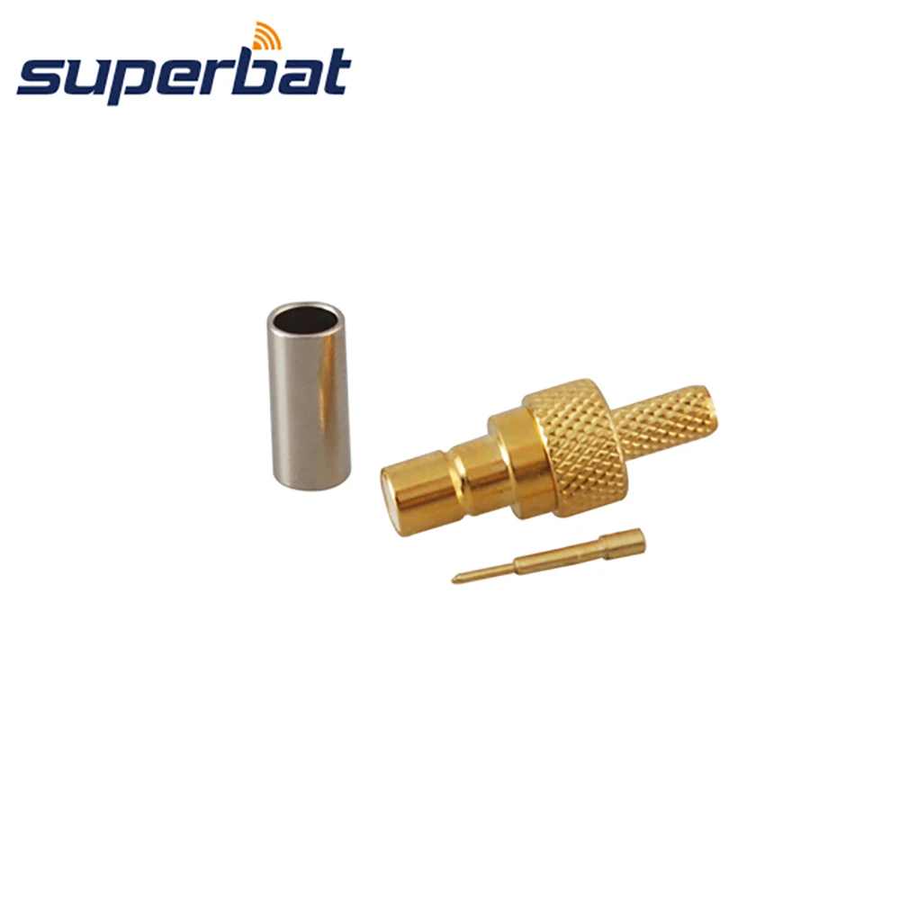 Superbat SMB Male Crimp Straight RF Coaxial Connector for Cable LMR100 RG316 RG174