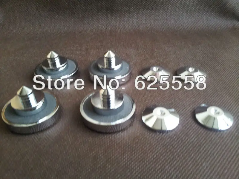 Pied d'isolation chromé pour haut-parleur, 4 pièces, cône en laiton pour amplificateur CD