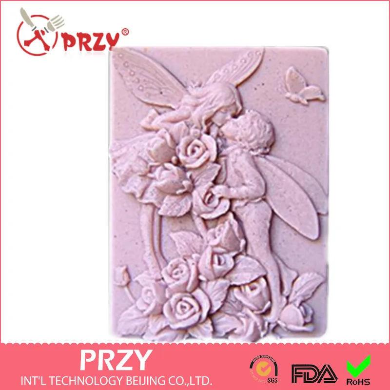 

Shape Handmade Soap Mold Candle Molds Silicon Flower Valentine's Day DIY Fairy Lovers Moulds Silicone Rubber Mould Form Of Cake