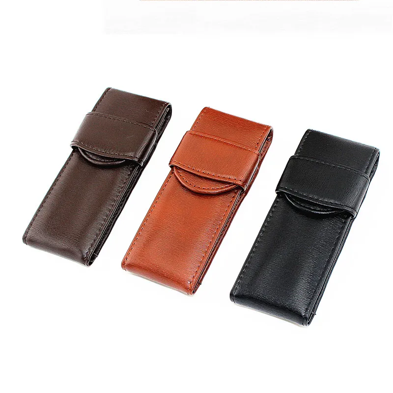 Fountain Pen / Roller Pen Pencil Case Pen Bag Real Leather Quality Washed Cowhide Black /Coffee Pen Pouch / Holder