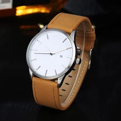 Simple Minimalist Watch Fashion Quartz Auto Date Men Watches Men Sports Watches No Logo Watch Relogio Masculino montres homme