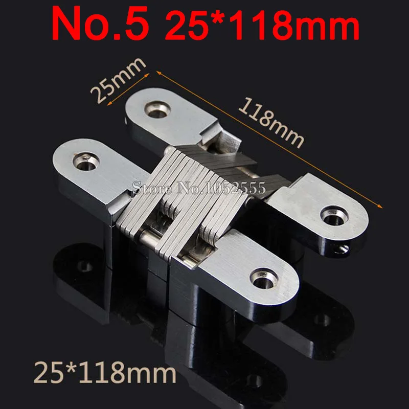 DHL Shipping 50PCS Heavy Duty Hidden Cross Hinges Invisible Concealed Folding Door Hinges + Screws Durable