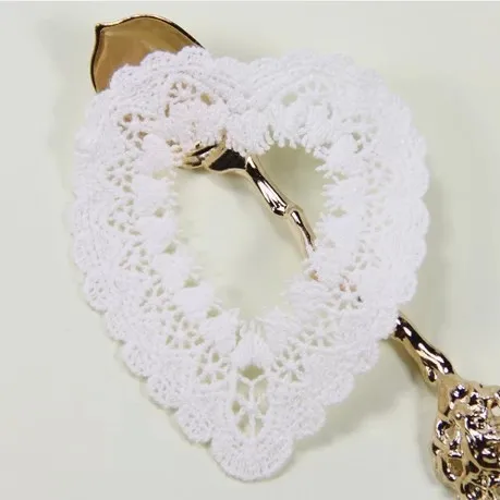 20 pcs/lot Free Shipping High Quality Handmade DIY Garment Decoration Cotton Embroideried Heart Shape Lace Applique