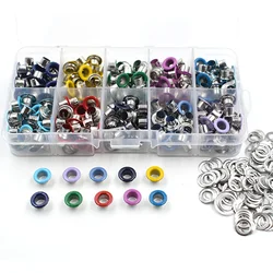 300 pcs Inner Diameter 5 mm Eyelets Shoe Eyes Metal Rivets Spraying Process Color Mixing Holes Buttons Bags Accessories